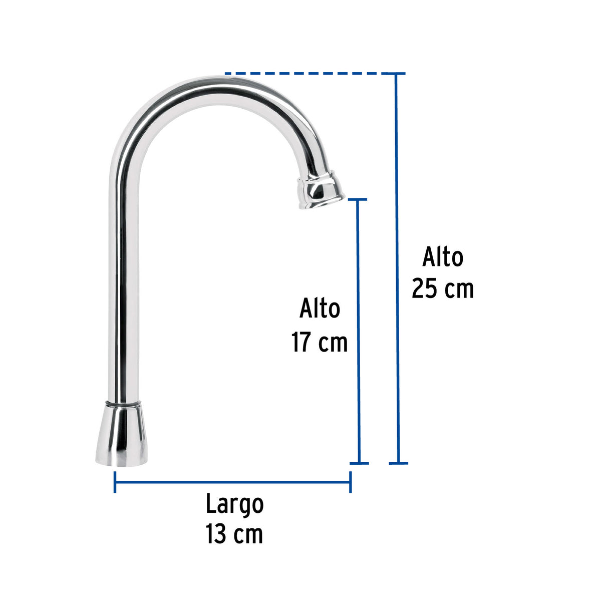 Cuello tipo bar para mezcladora de lavabo, cromo, AQUA