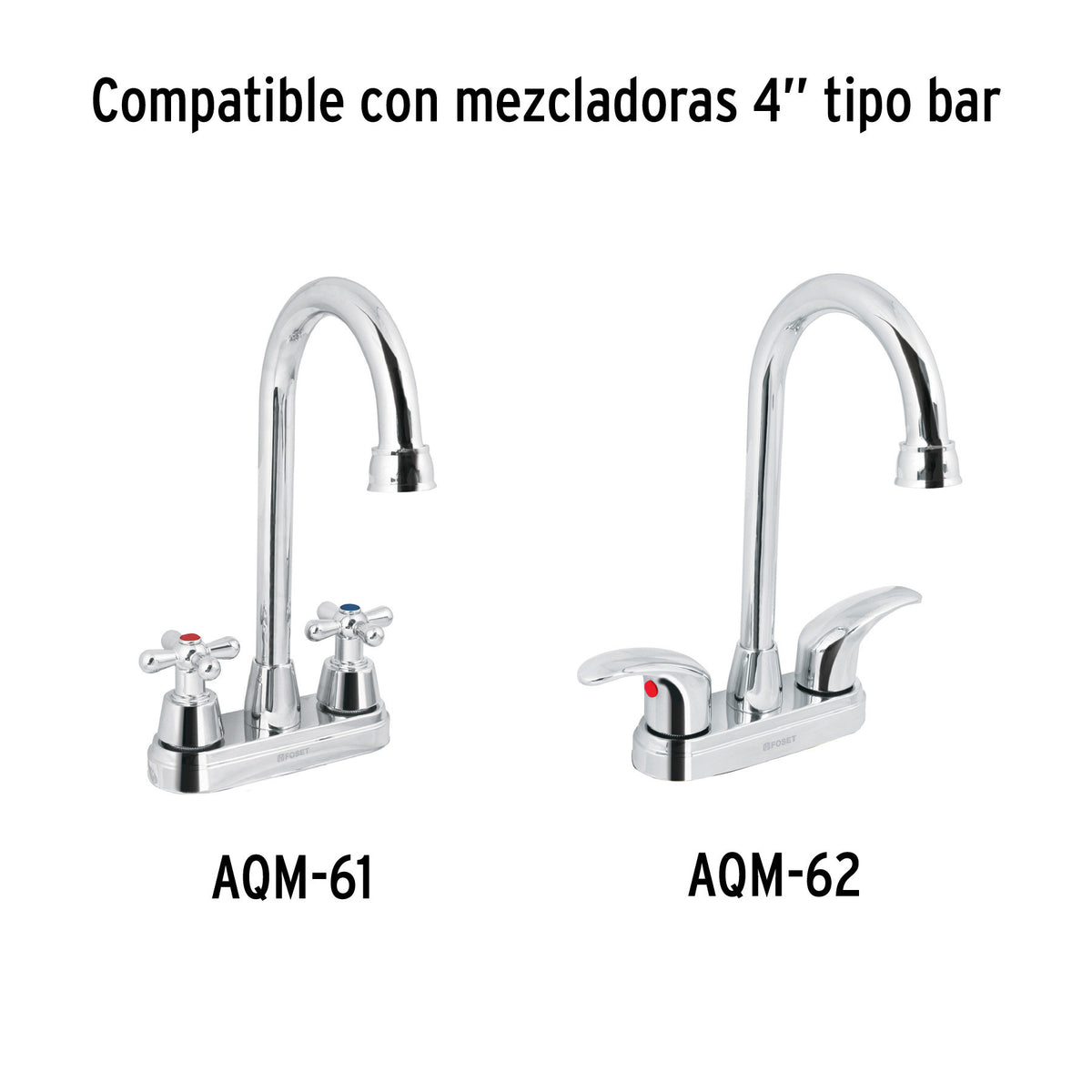 Cuello tipo bar para mezcladora de lavabo, cromo, AQUA