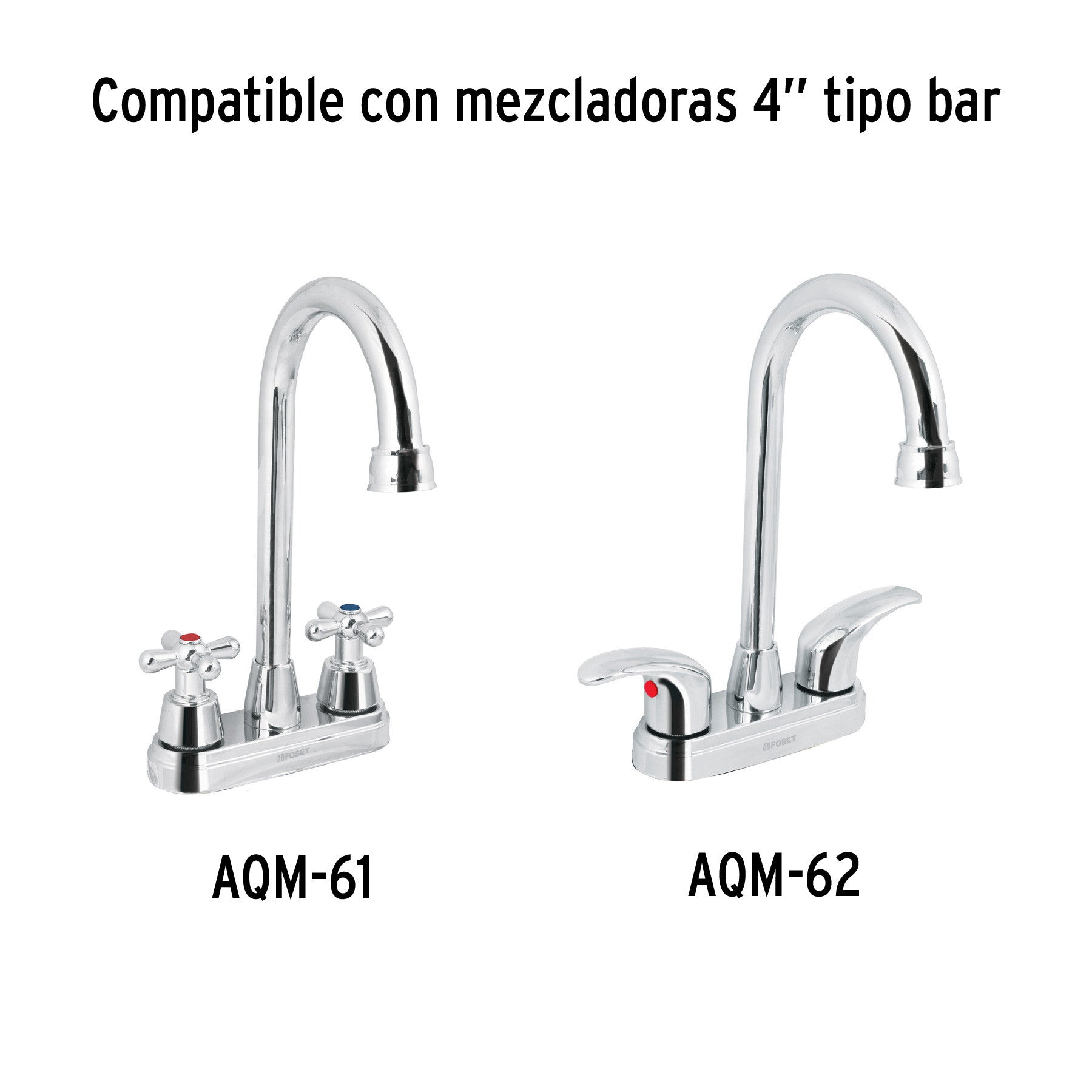 Cuello tipo bar para mezcladora de lavabo, cromo, AQUA