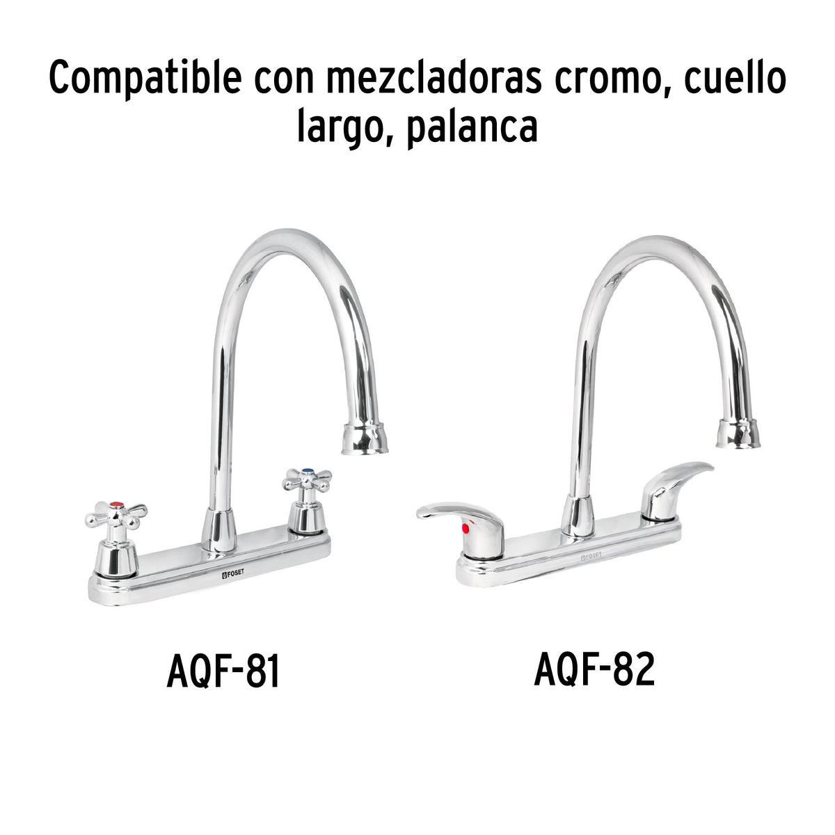 Cuello largo para mezcladora de fregadero, cromo, AQUA
