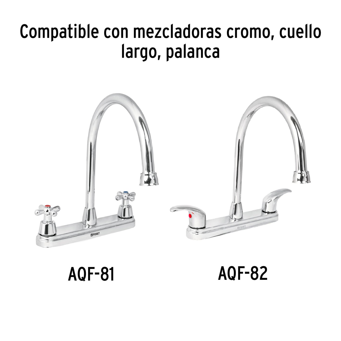 Cuello largo para mezcladora de fregadero, cromo, AQUA
