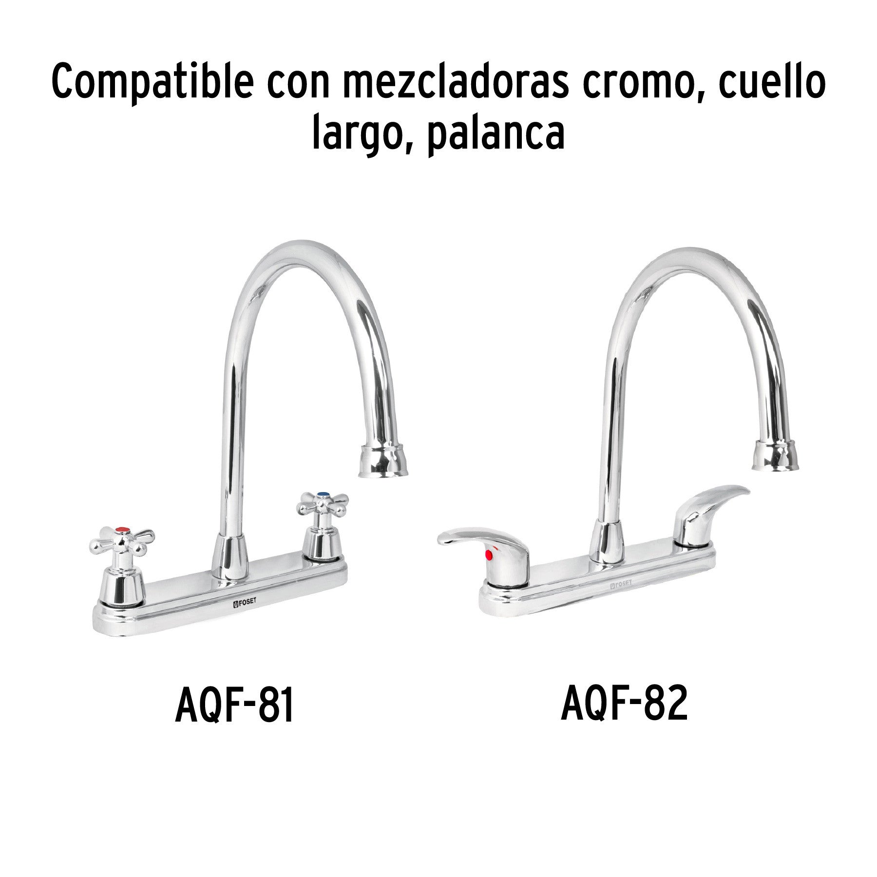 Cuello largo para mezcladora de fregadero, cromo, AQUA