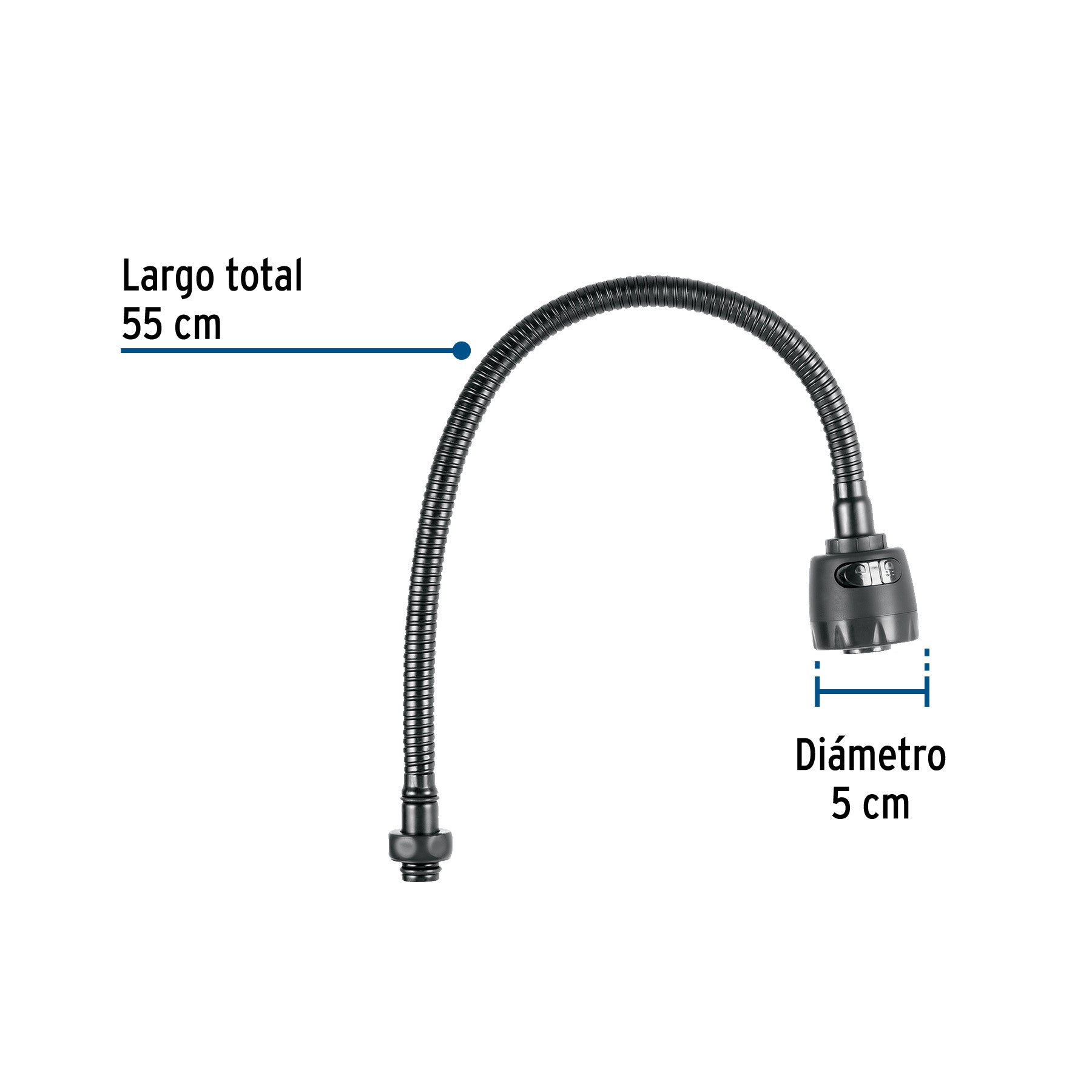 Cuello flexible para mezcladora de fregadero, negro, AQUA negro