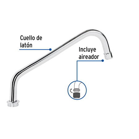 Cuello estándar para mezcladora de fregadero, cromo, AQUA
