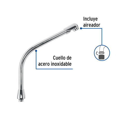 Cuello tipo cobra para mezcladora de fregadero, cromo, AQUA
