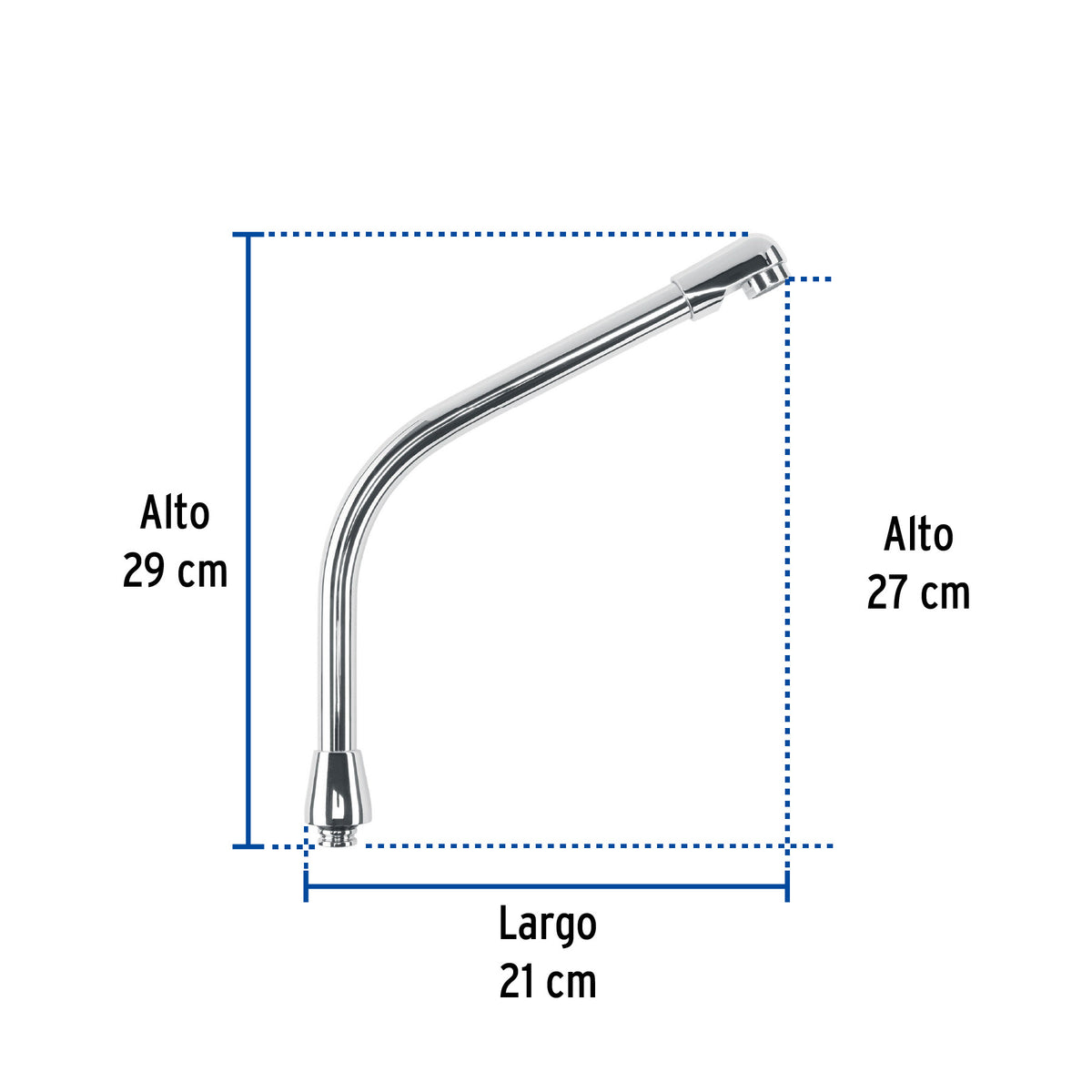 Cuello tipo cobra para mezcladora de fregadero, cromo, AQUA