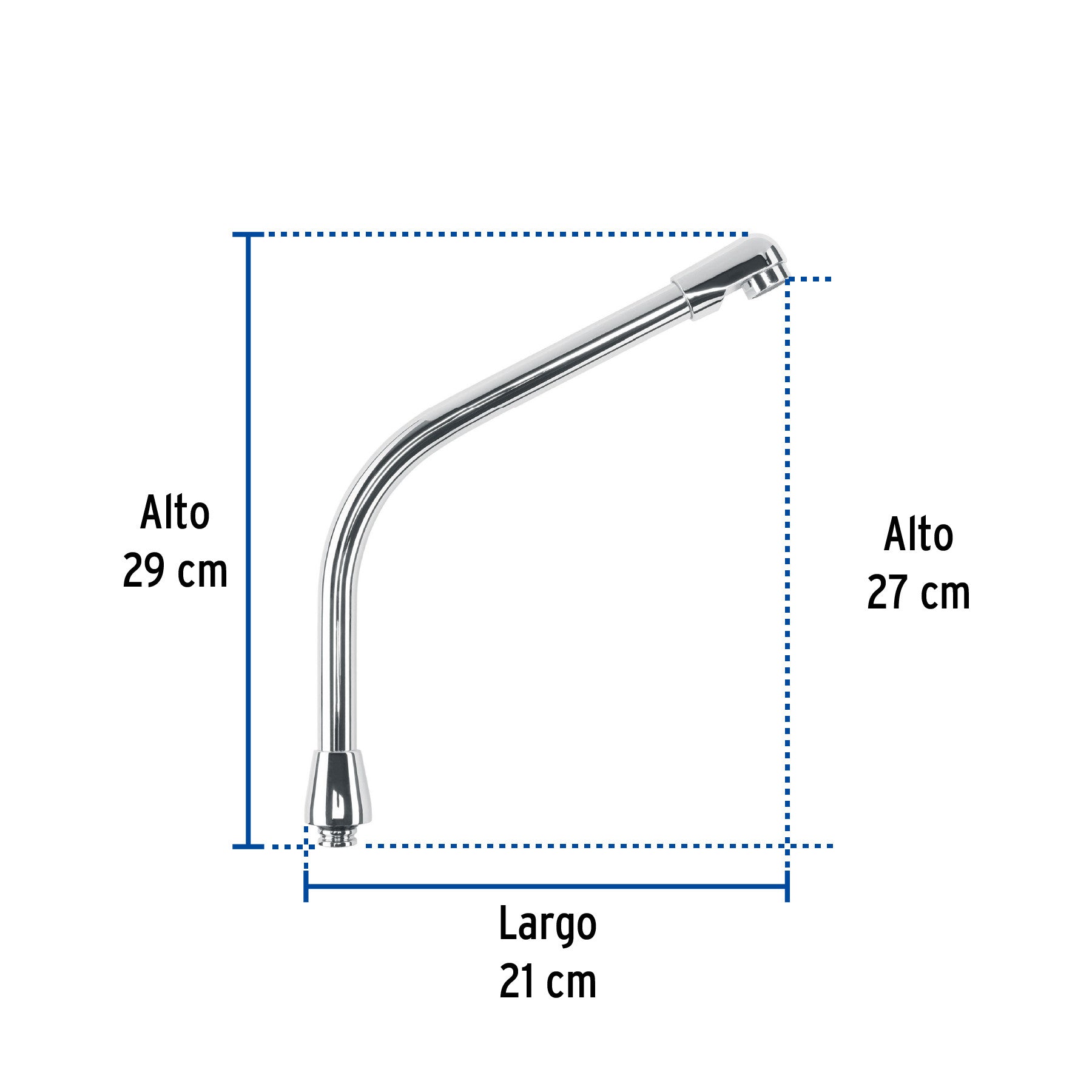 Cuello tipo cobra para mezcladora de fregadero, cromo, AQUA