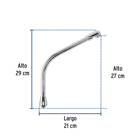 Cuello tipo cobra para mezcladora de fregadero, cromo, AQUA