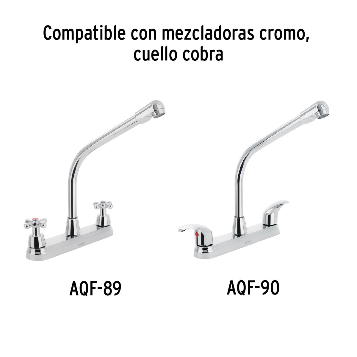 Cuello tipo cobra para mezcladora de fregadero, cromo, AQUA