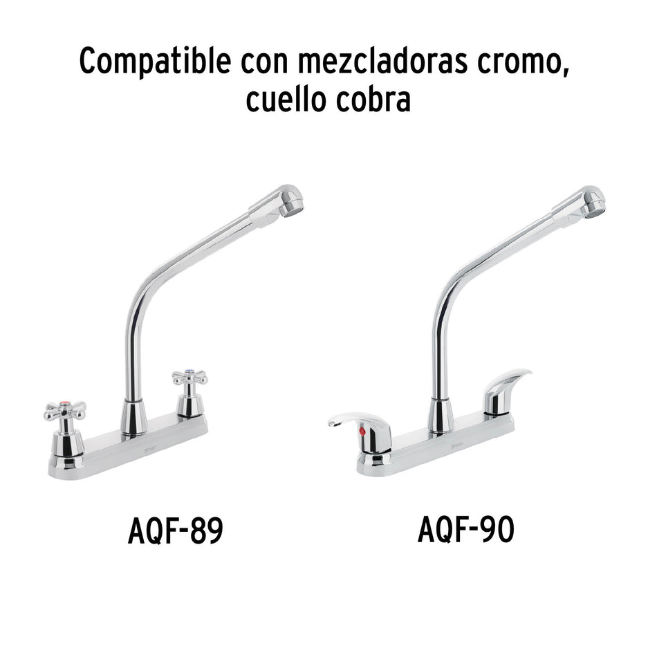 Cuello tipo cobra para mezcladora de fregadero, cromo, AQUA