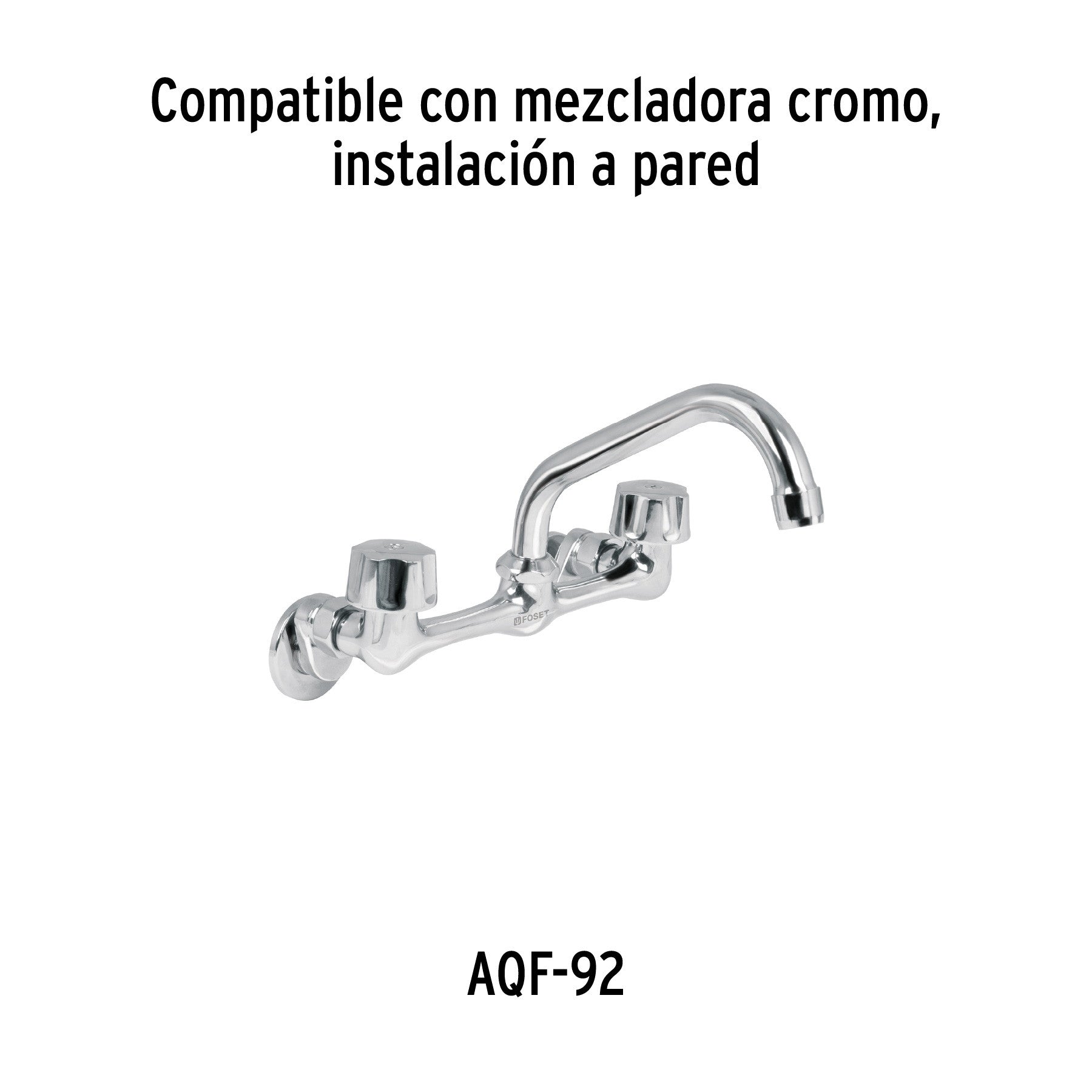 Cuello corto para mezcladora de fregadero, cromo, AQUA