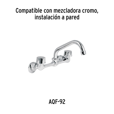Cuello corto para mezcladora de fregadero, cromo, AQUA
