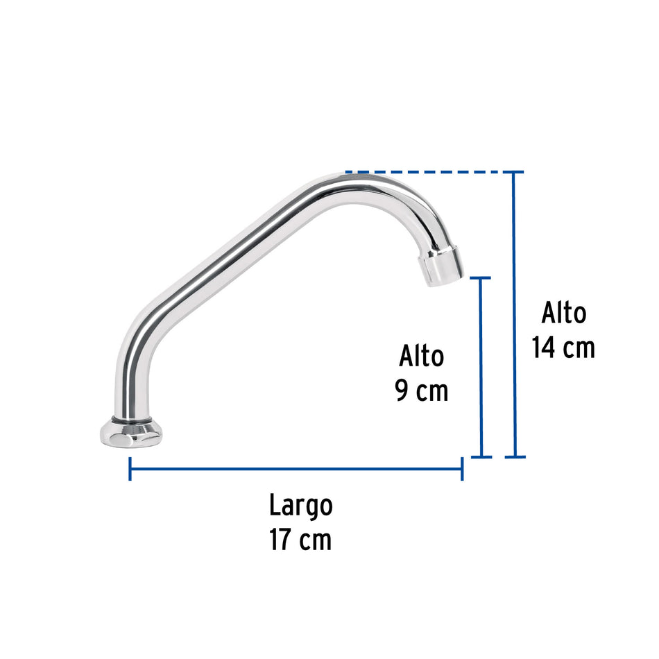 Cuello corto para mezcladora de fregadero, cromo, AQUA
