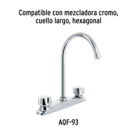 Cuello curvo para mezcladora de fregadero, cromo, AQUA