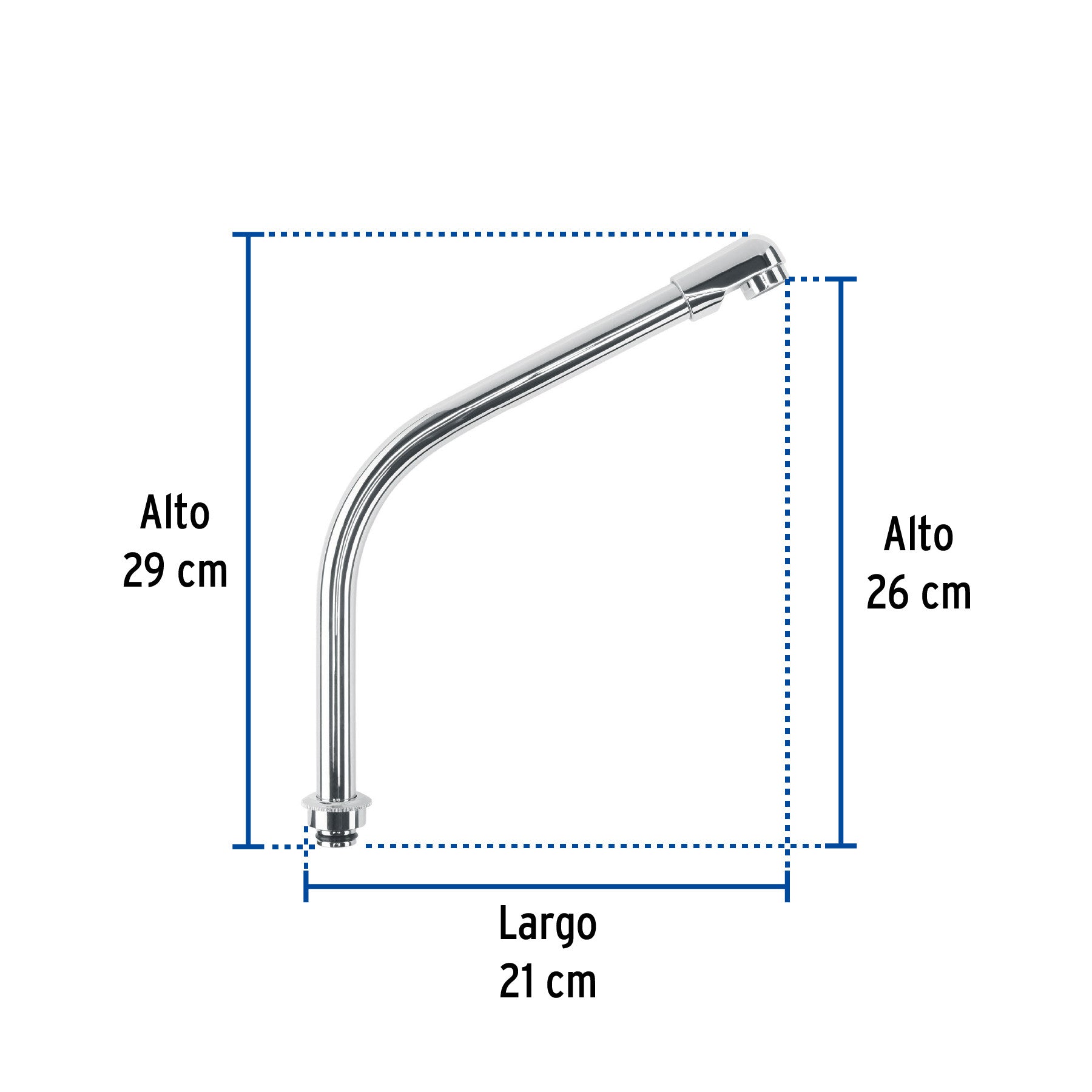 Cuello tipo cobra p/mezcladora de fregadero de manerales hex