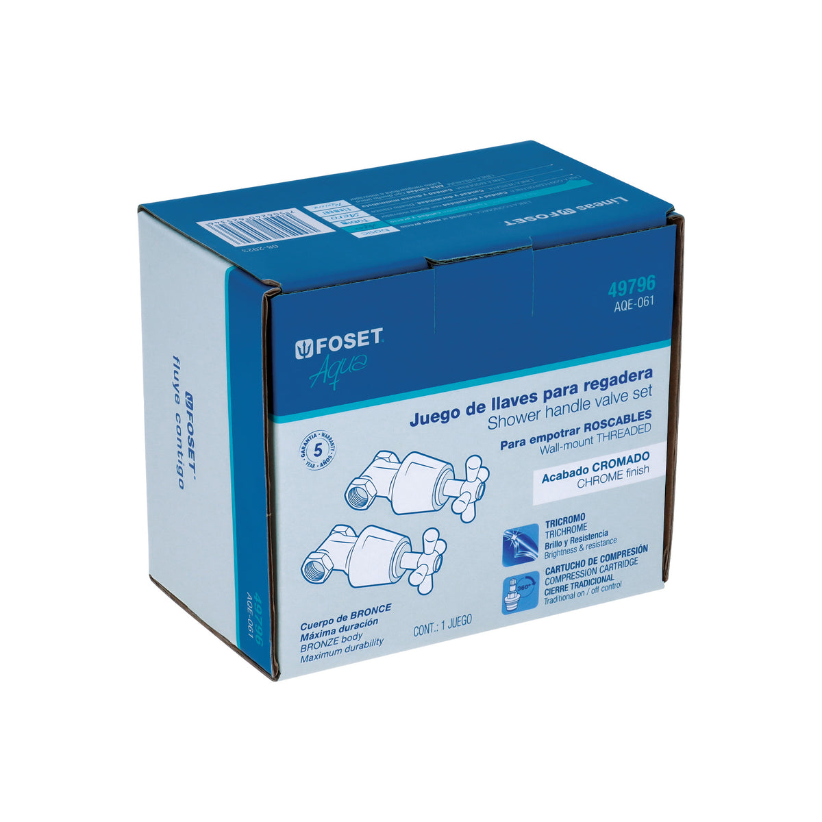 Juego llaves empotrar roscables cruceta AQUA
