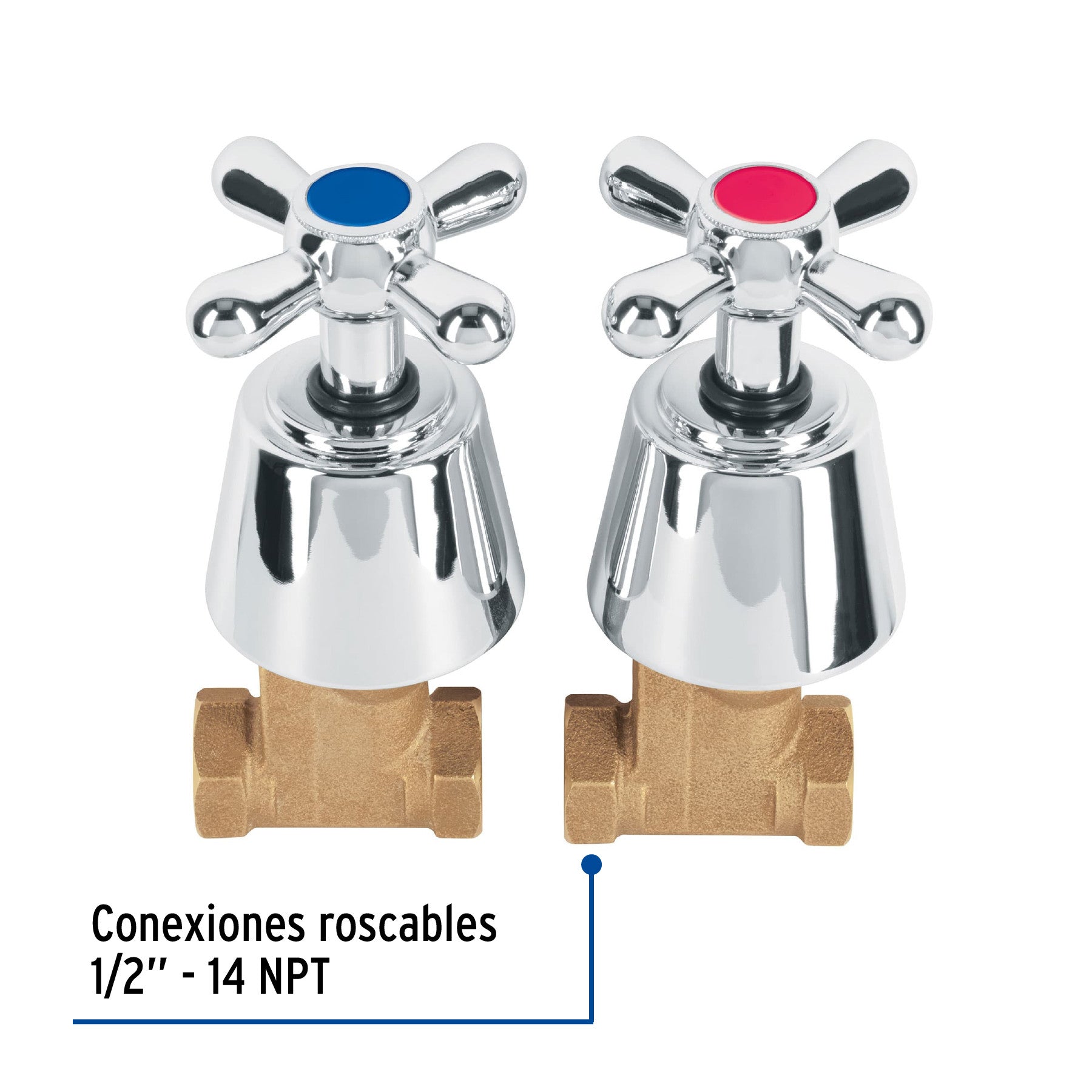 Juego llaves empotrar roscables cruceta AQUA
