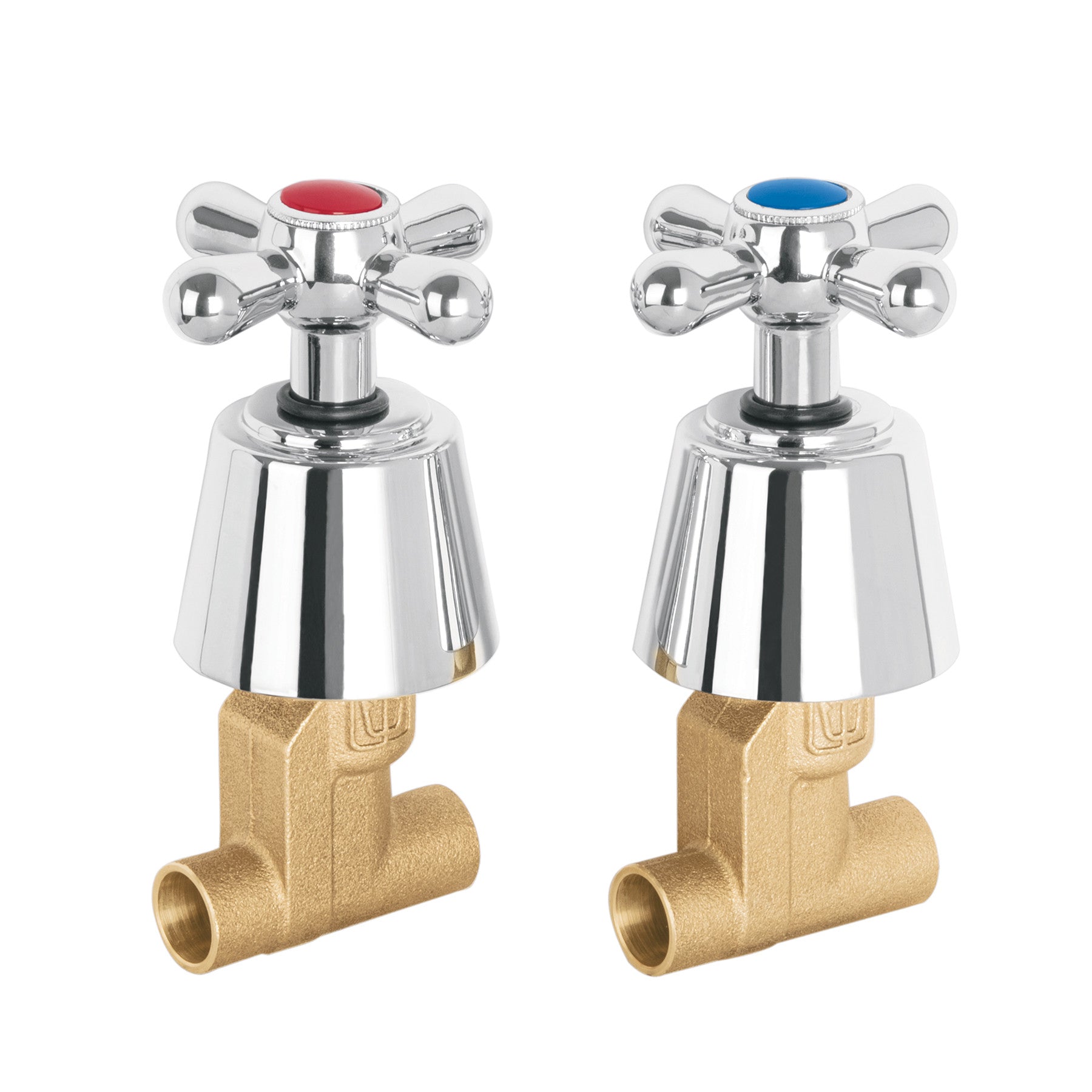 Juego llaves empotrar soldables, cruceta, AQUA