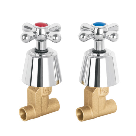 Juego llaves empotrar soldables, cruceta, AQUA