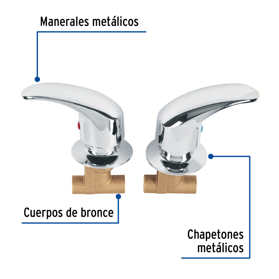 Juego llaves empotrar soldables palanca AQUA