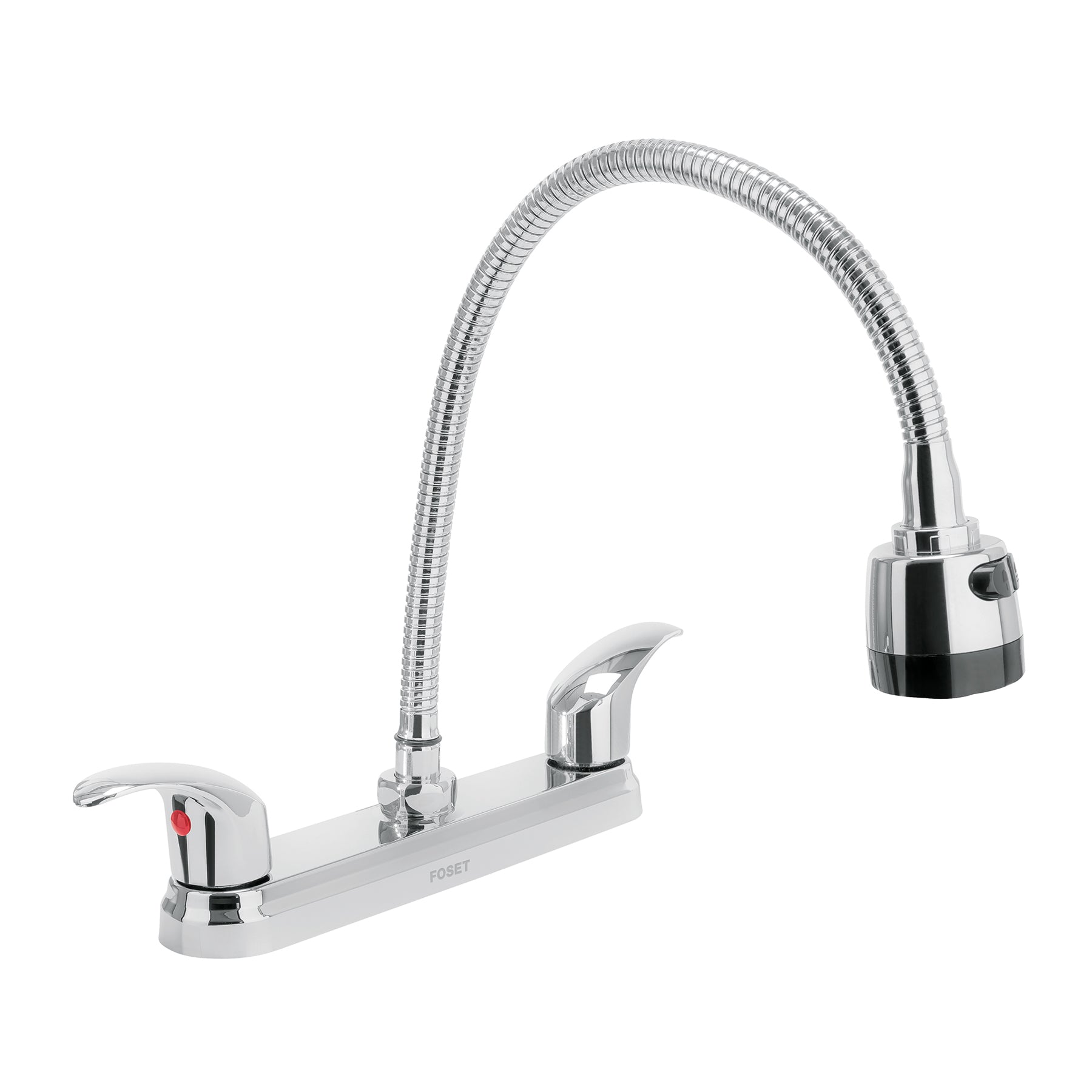 Mezcladora fregadero 8" cromo cuello flexible palancaAQUA