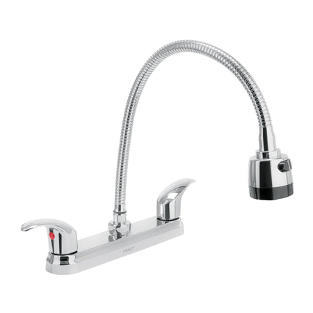 Mezcladora fregadero 8" cromo cuello flexible palancaAQUA