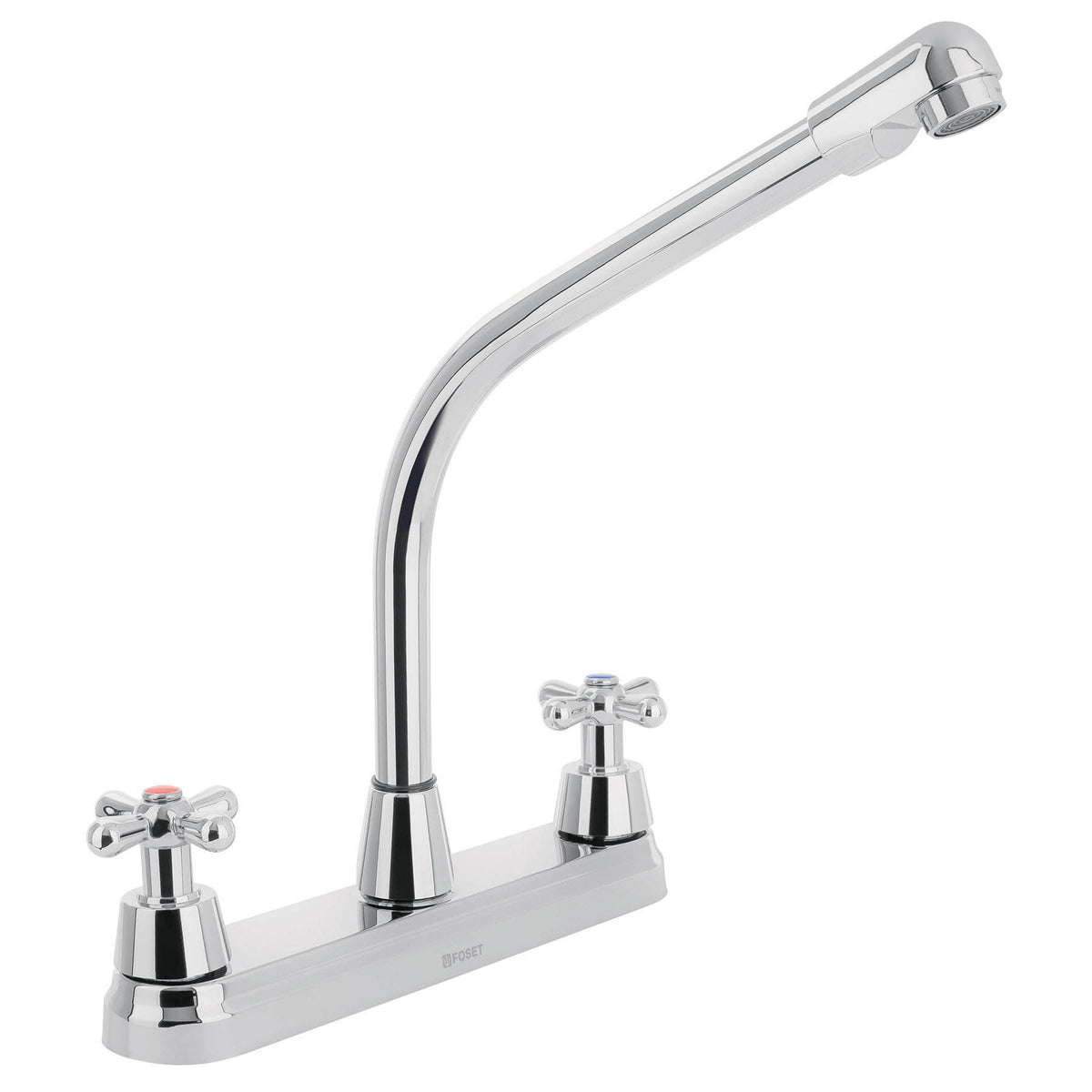 Mezcladora fregadero 8" cromo cuello cobra cruceta AQUA