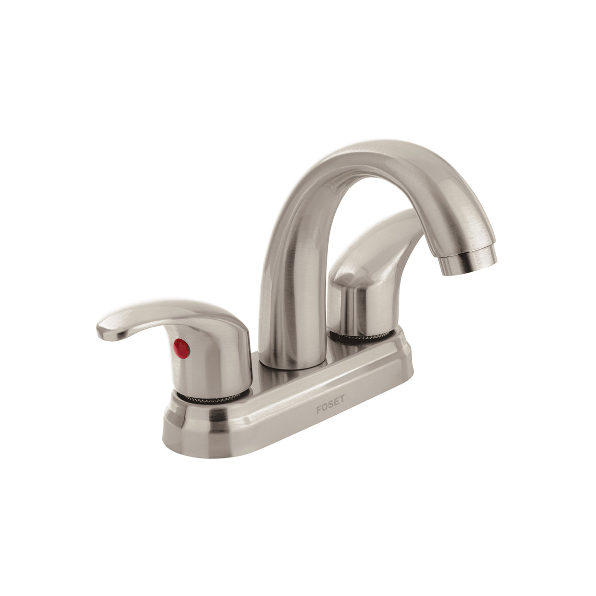 Mezcladora lavabo 4" satin nariz curva palanca AQUA