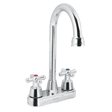 Mezcladora lavabo 4" cromo tipo bar cruceta AQUA