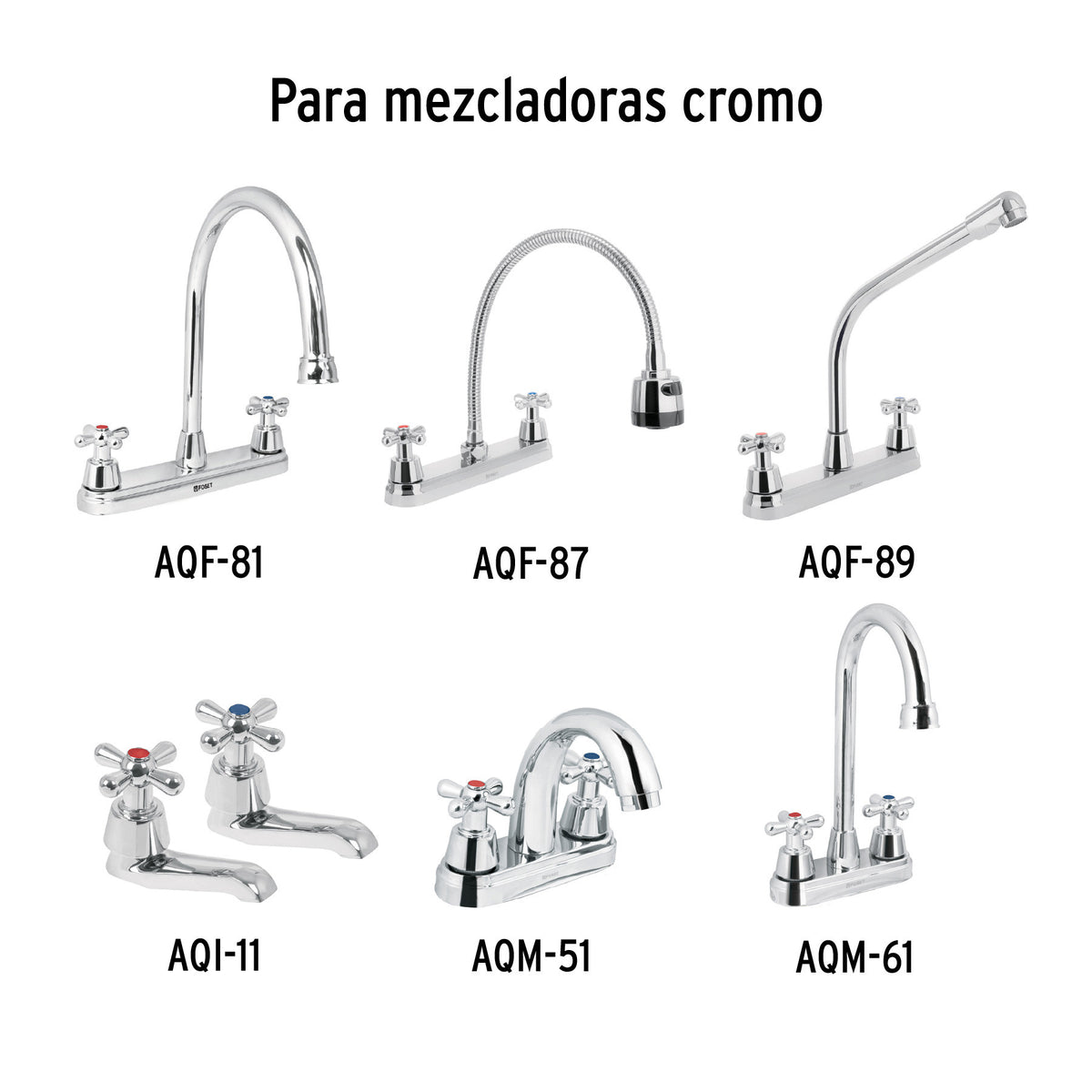Juego de manerales de cruceta p/lav-fregadero,cromo oro AQUA