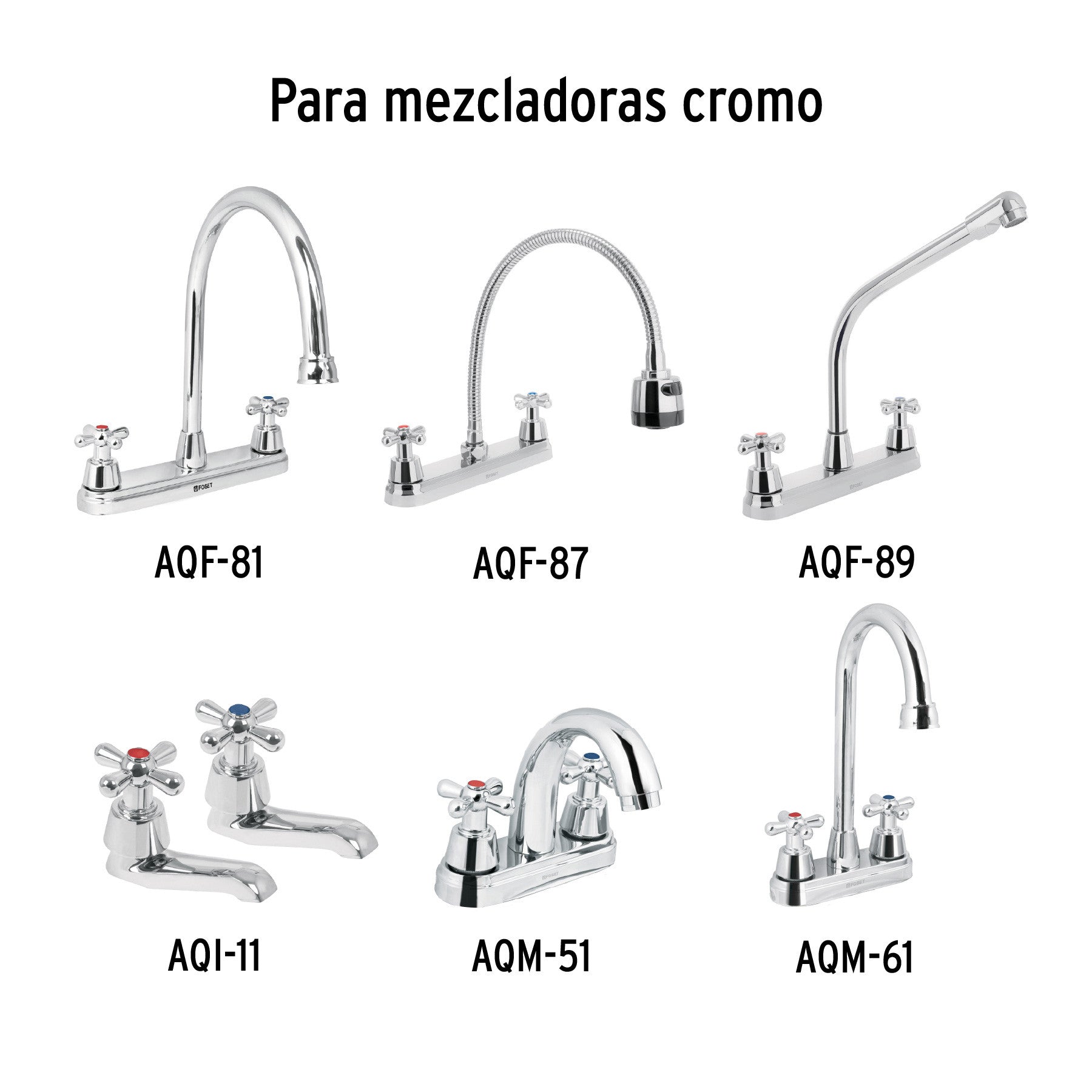 Juego de manerales de cruceta p/lav-fregadero, cromo, AQUA
