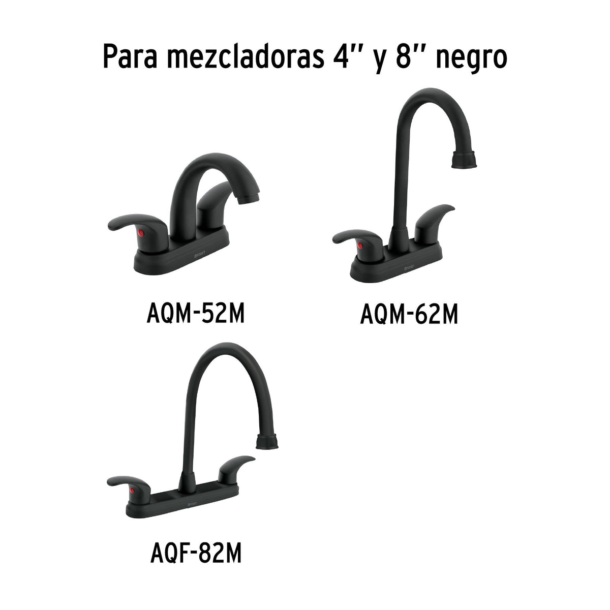 Juego manerales de palanca p/lav-fregadero,negro mate AQUA