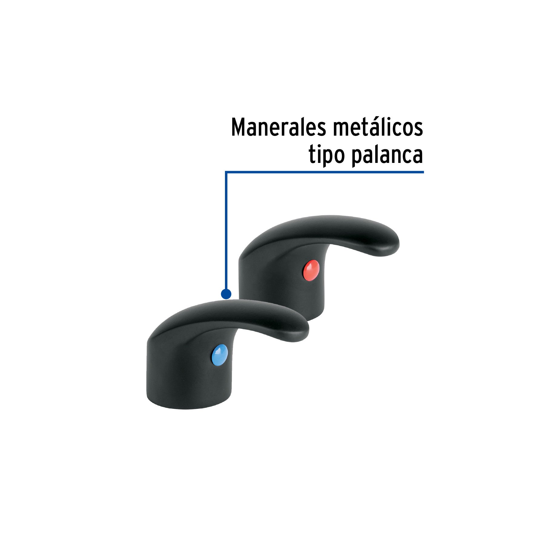 Juego manerales de palanca p/lav-fregadero,negro mate AQUA