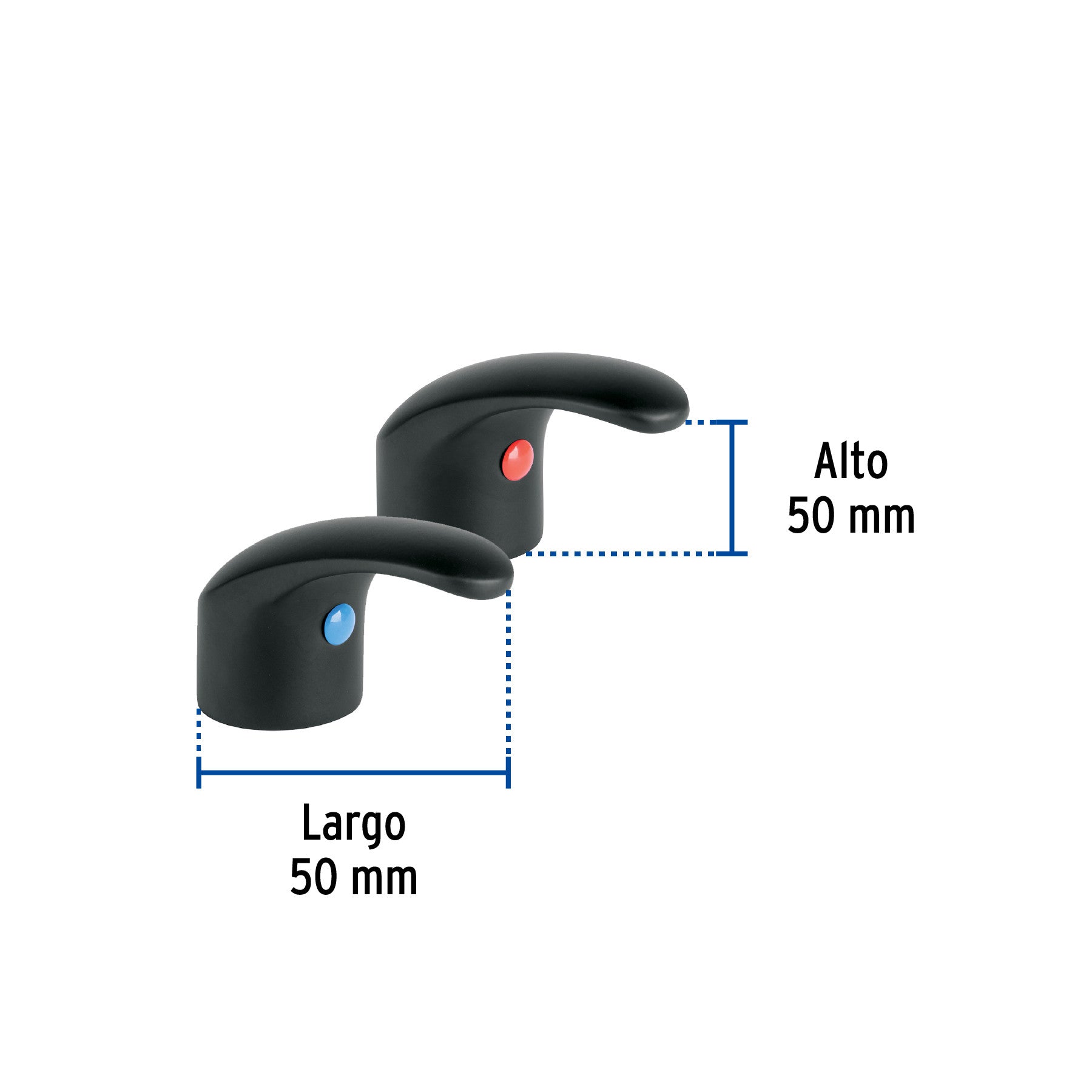 Juego manerales de palanca p/lav-fregadero,negro mate AQUA