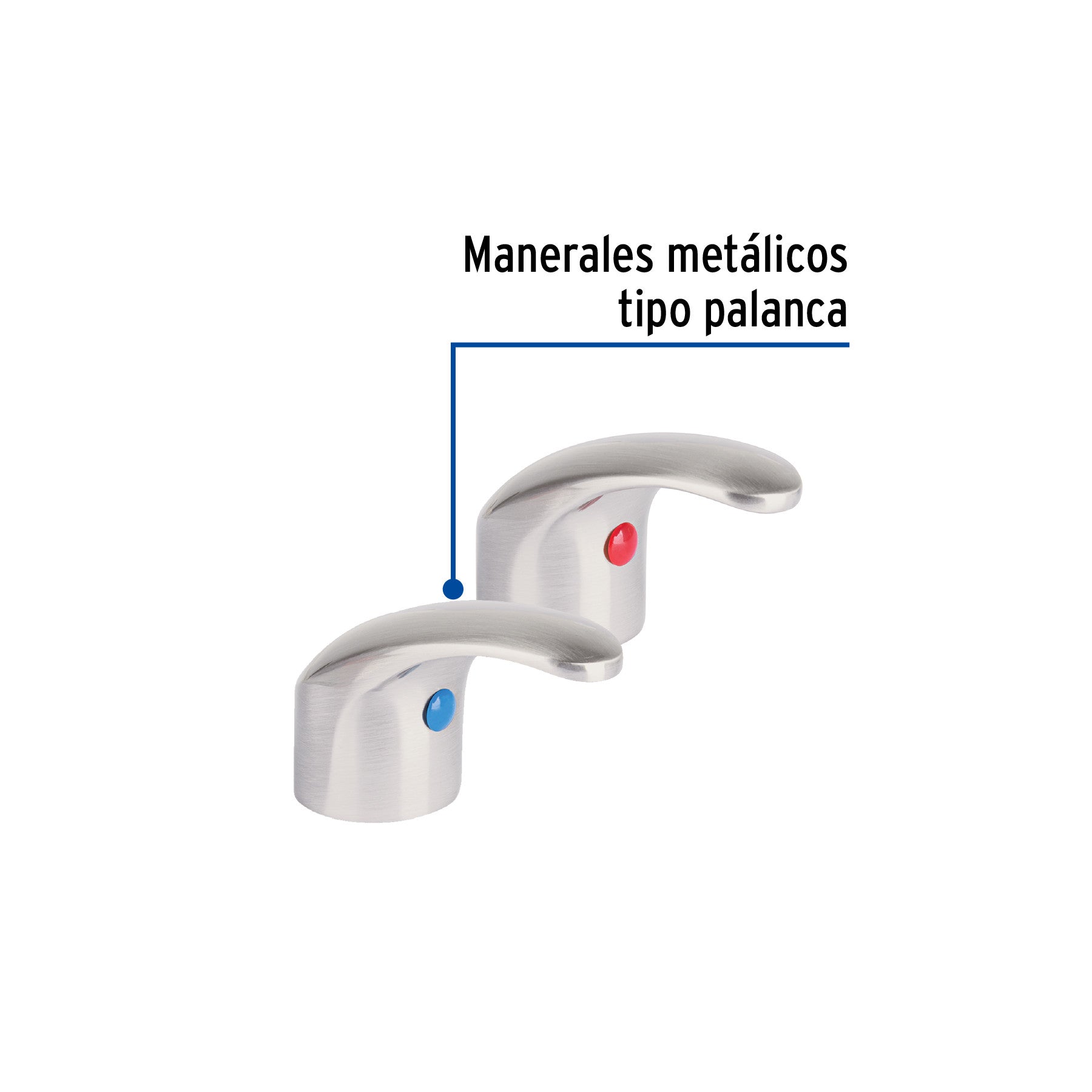 Juego de manerales tipo palanca p/lav-fregadero, satín AQUA