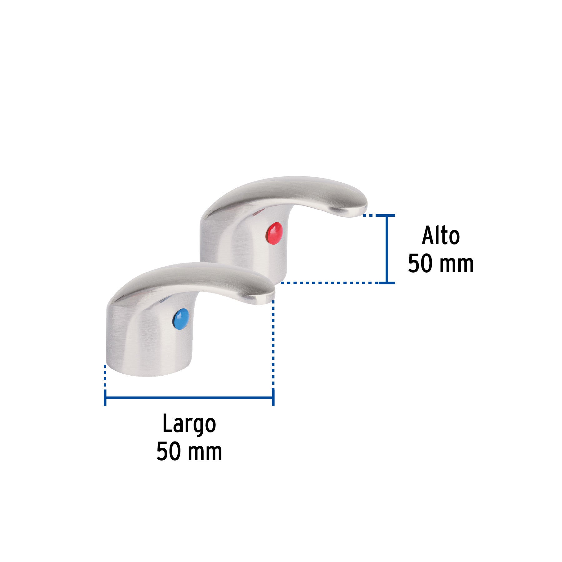 Juego de manerales tipo palanca p/lav-fregadero, satín AQUA