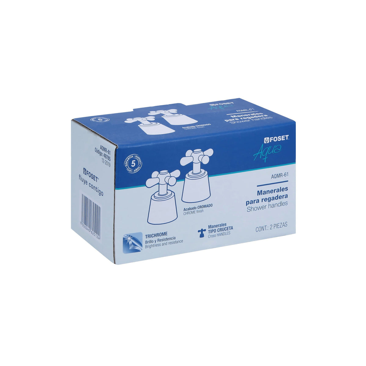 Juego de manerales de cruceta para regadera, cromo oro AQUA