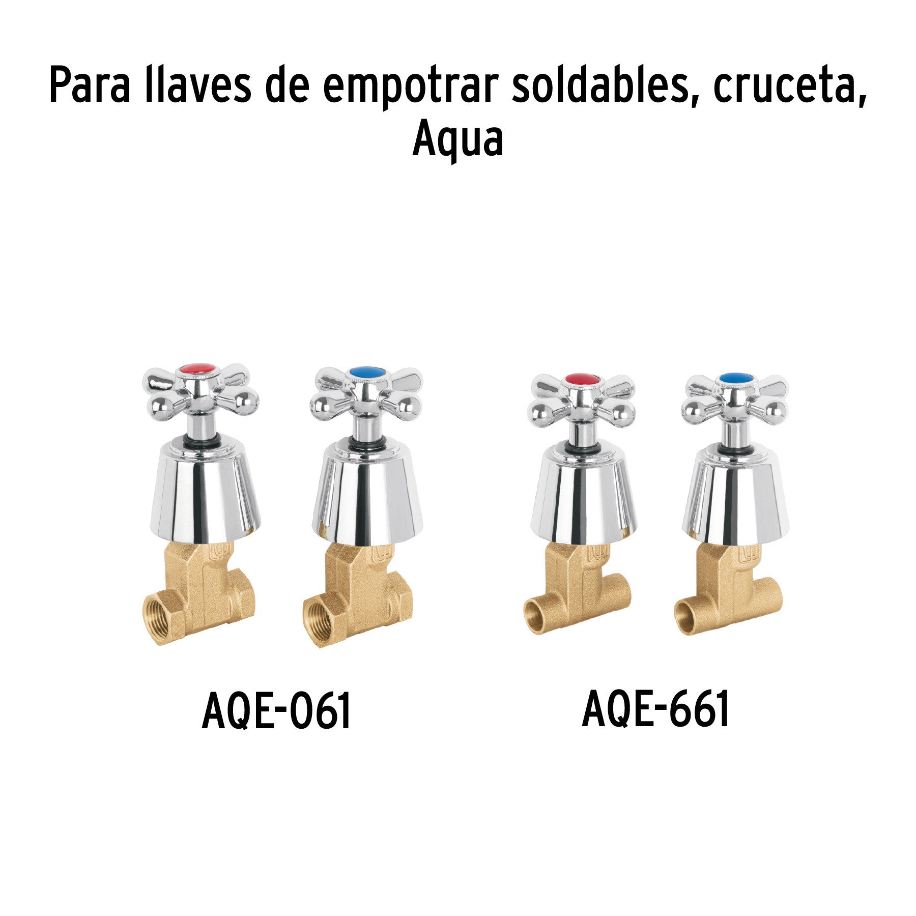 Juego de manerales de cruceta para regadera, cromo oro AQUA