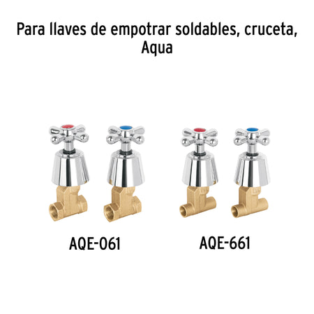 Juego de manerales de cruceta para regadera, cromo oro AQUA