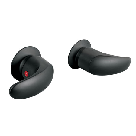 Juego de manerales de palanca para regadera negro mate AQUA