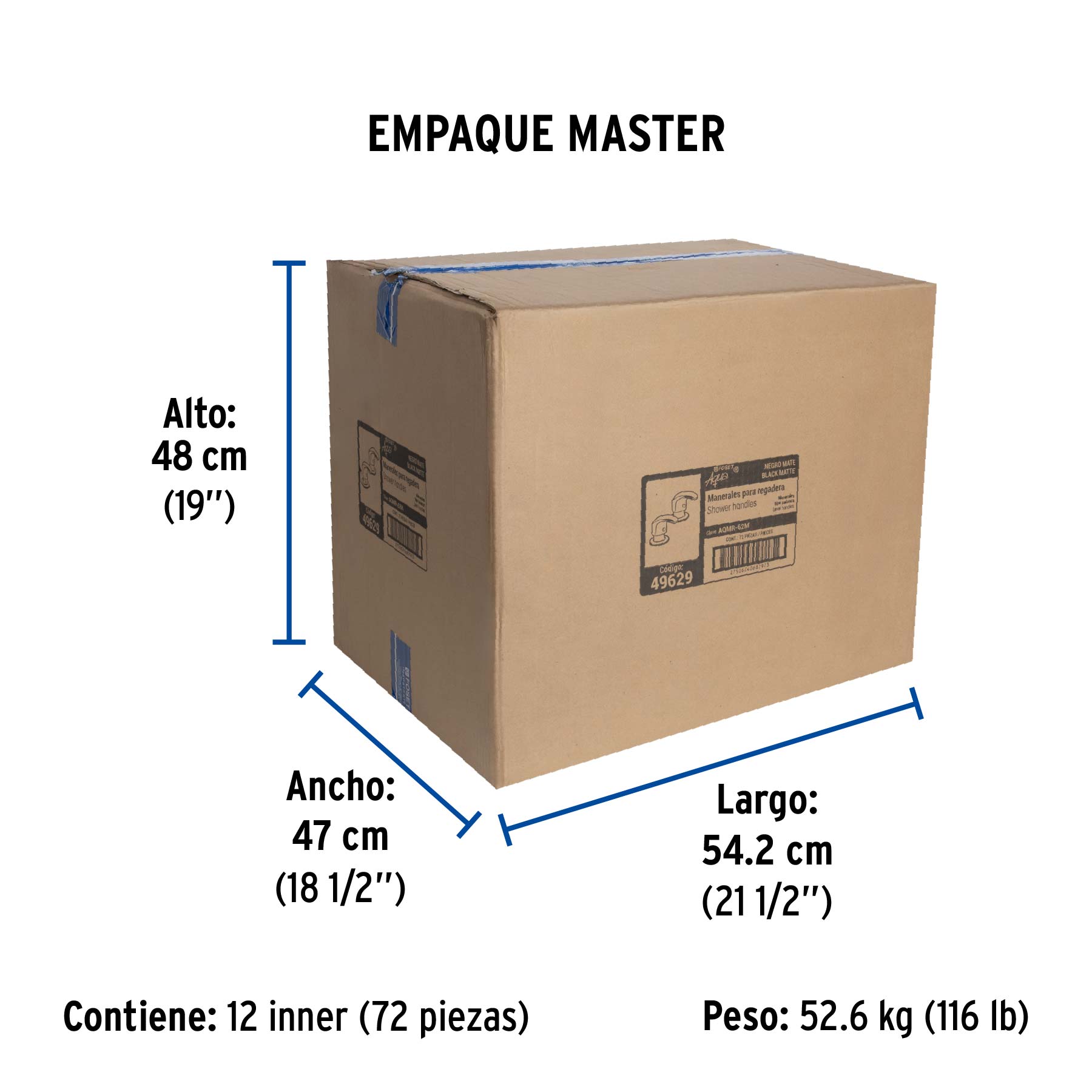 Juego de manerales de palanca para regadera negro mate AQUA