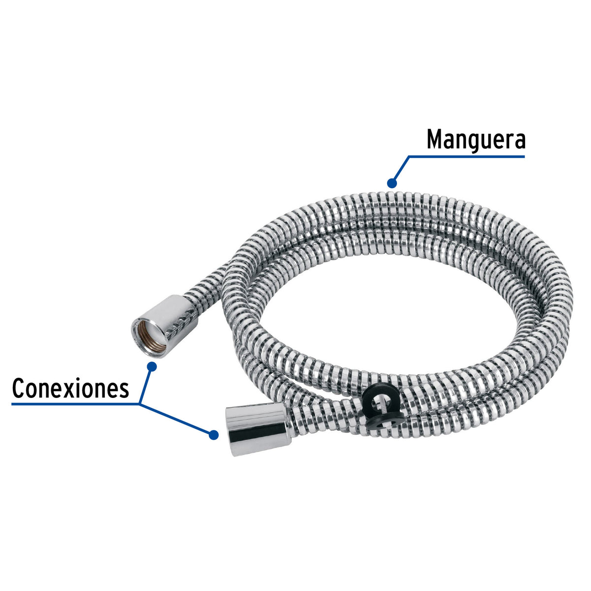 Manguera plastica de 1.5 m para regadera FOSET AQUA