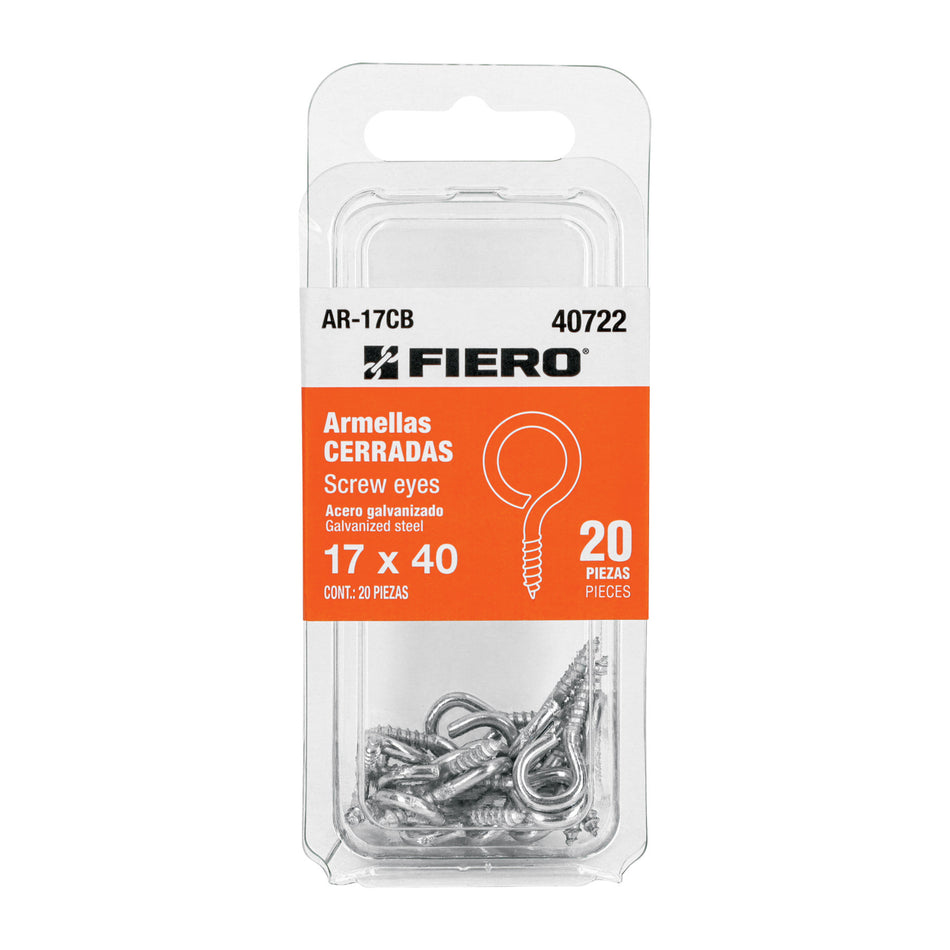 Blister con 20 armellas cerradas de 17 x 40 FIERO