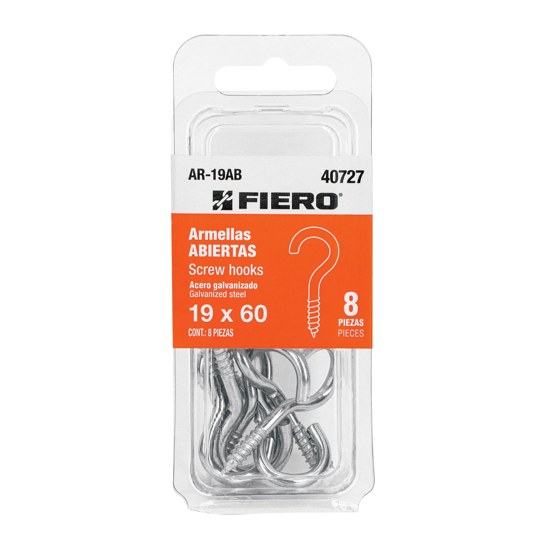 Blister con 8 armellas abiertas de 19 x 60 FIERO