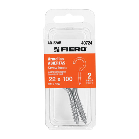 Blister con 2 armellas abiertas de 22 x 100 FIERO