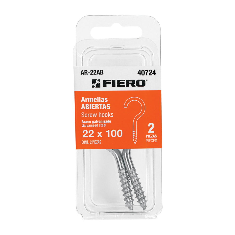 Blister con 2 armellas abiertas de 22 x 100 FIERO