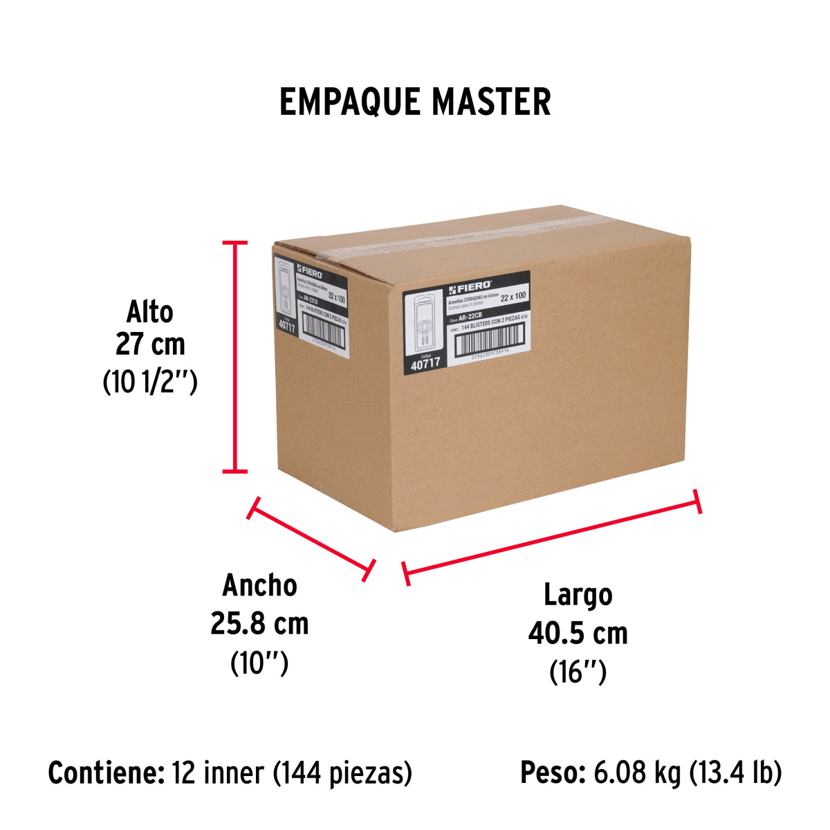 Blister con 2 armellas cerradas de 22 x 100 FIERO