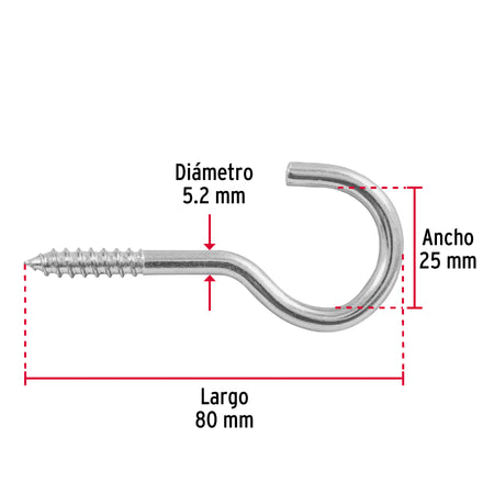 Blister con 2 armellas abiertas de 23 x 110 FIERO
