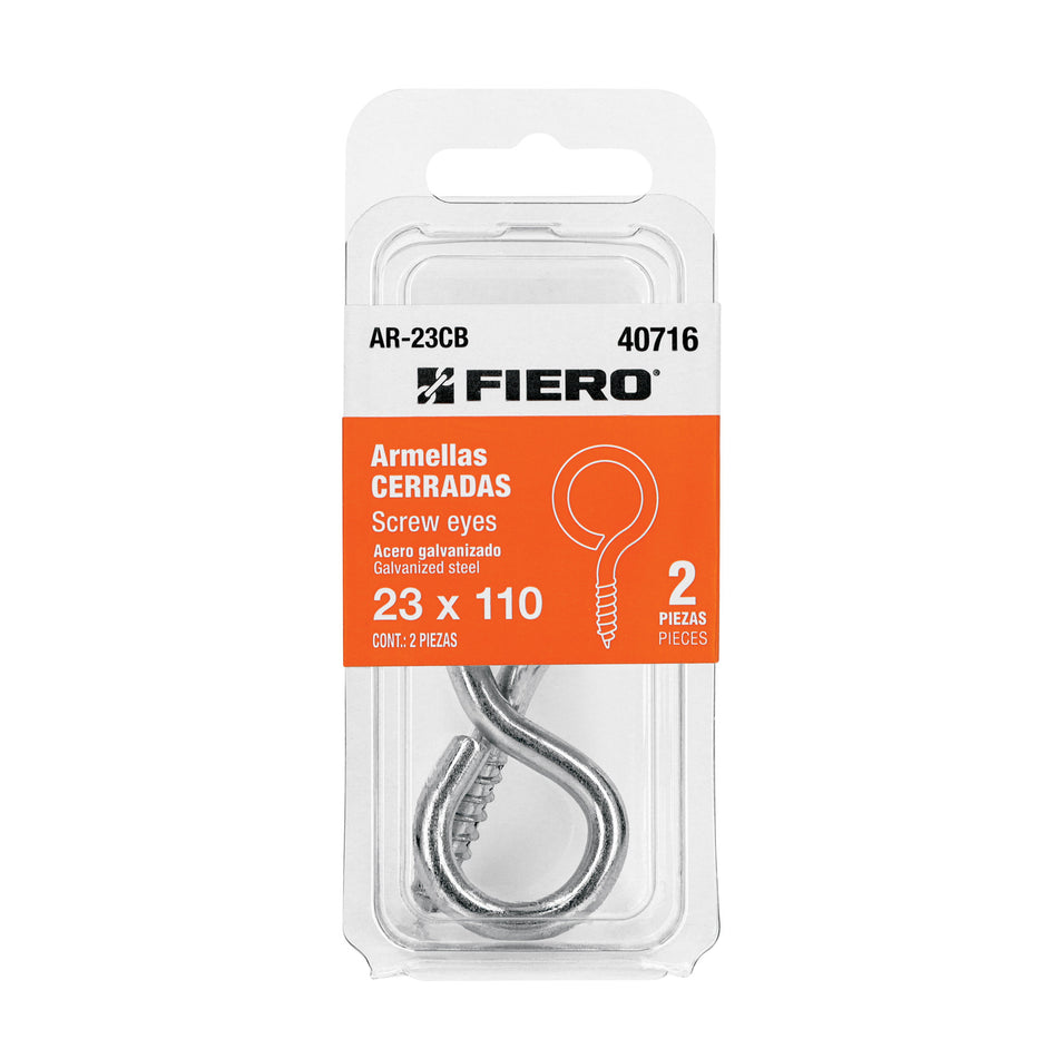 Blister con 2 armellas cerradas de 23 x 110 FIERO