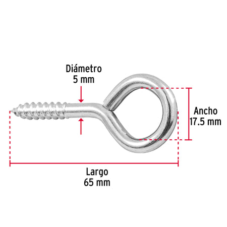 Blister con 2 armellas cerradas de 23 x 110 FIERO